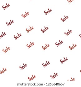 Dark Red vector seamless background with words of sales. Colored words of sales with gradient on white background. Design for business ads, commercials.