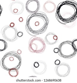 Dark Red vector seamless background with bubbles. Abstract illustration with colored bubbles in nature style. Texture for window blinds, curtains.