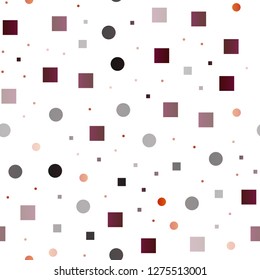 Dark Red vector seamless background with circles, rectangles. Glitter abstract illustration with cubes, circles. Template for business cards, websites.