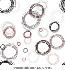 Dark Red vector seamless background with bubbles. Abstract illustration with colored bubbles in nature style. Design for textile, fabric, wallpapers.