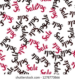 Dark Red vector seamless background with 70, 90 % signs of sales. Colorful set of  percentage signs in simple style. Pattern for ads, posters, banners of sales.