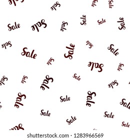 Dark Red vector seamless background with words of sales. Colored words of sales with gradient on white background. Backdrop for mega promotions, discounts.