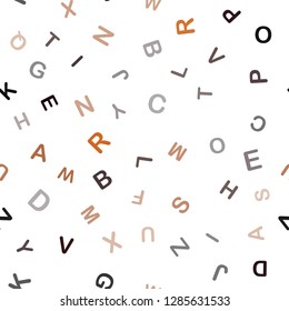 Dark Red vector seamless background with signs of alphabet. Blurred design in simple style with signs of alphabet. Pattern for trendy fabric, wallpapers.