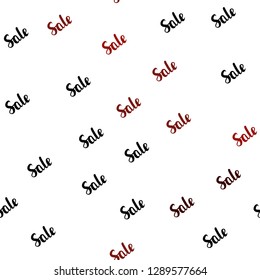 Dark Red vector seamless background with words of sales. Shining colorful illustration with isolated selling prices. Backdrop for ads, leaflets of Black Friday.