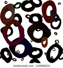 Dark Red vector seamless background with bubbles. Illustration with set of shining colorful abstract circles. Template for business cards, websites.
