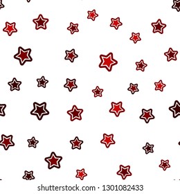 Dark Red vector seamless background with colored stars. Modern geometrical abstract illustration with stars. Pattern for trendy fabric, wallpapers.