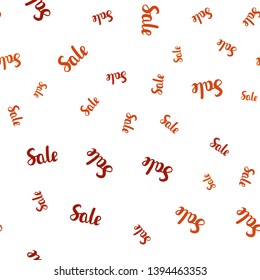 Dark Red vector seamless background with words of sales. Colorful set of  percentage signs in simple style. Backdrop for mega promotions, discounts.