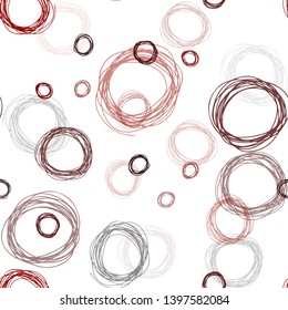 Dark Red vector seamless background with bubbles. Glitter abstract illustration with blurred drops of rain. Design for wallpaper, fabric makers.
