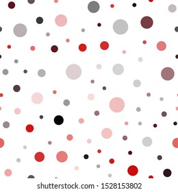 Dark Red vector seamless background with bubbles. Glitter abstract illustration with blurred drops of rain. Pattern for trendy fabric, wallpapers.