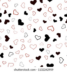 Dark Red vector seamless cover with Shining hearts. Hearts on blurred abstract background with colorful gradient. Pattern for carnival, festival romantic leaflets.