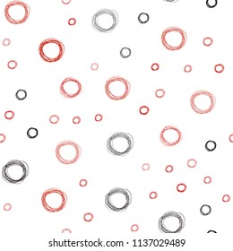 Dark Red vector seamless cover with spots. Illustration with set of shining colorful abstract circles. New design for ad, poster, banner of your website.