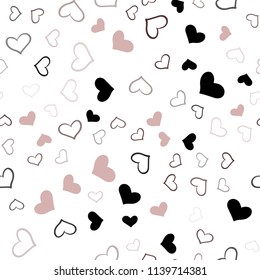 Dark Red vector seamless cover with Shining hearts. Hearts on blurred abstract background with colorful gradient. Pattern can be used for valentine's ad, booklets.