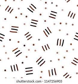 Dark Red vector seamless cover with abstract shapes. Colorful seamless gradient with lines and signs of maths. Pattern for trendy fabric, wallpapers.