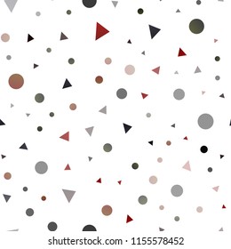 Dark Red vector seamless cover in polygonal style with circles. Circles, lines on abstract background with colorful gradient. Trendy design for wallpaper, fabric makers.