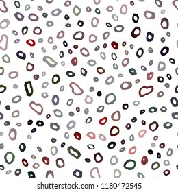 Dark Red vector seamless cover with circles. Blurred bubbles on abstract backdrop with colorful gradient. Pattern for trendy fabric, wallpapers.