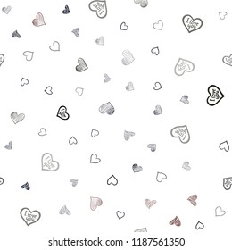 Dark Red vector seamless cover with Shining hearts. Hearts on blurred abstract background with colorful gradient. Pattern for carnival, festival romantic leaflets.