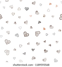 Dark Red vector seamless cover with Shining hearts. Blurred decorative design in doodle style with hearts. Beautiful design for your business advert of anniversary.