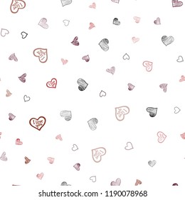 Dark Red vector seamless cover with Shining hearts. Illustration with hearts in love concept for valentine's day. Design for ad, poster, banner of Valentine Day.