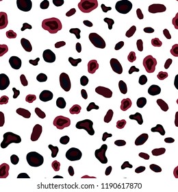 Dark Red vector seamless cover with spots. Modern abstract illustration with colorful water drops. Pattern for design of fabric, wallpapers.