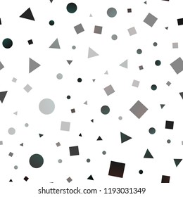 Dark Red vector seamless cover in polygonal style with circles. Circles, lines, rhombus with colorful gradient. Pattern for design of fabric, wallpapers.