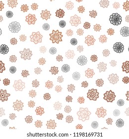 Dark Red vector seamless cover with beautiful snowflakes. Modern geometrical abstract illustration with crystals of ice. Trendy design for wallpaper, fabric makers.