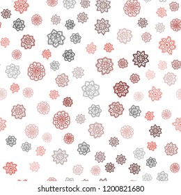 Dark Red vector seamless cover with beautiful snowflakes. Modern geometrical abstract illustration with crystals of ice. Pattern for trendy fabric, wallpapers.