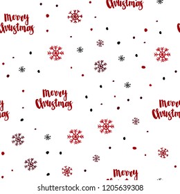 Dark Red vector seamless cover with beautiful snowflakes. Modern geometrical abstract illustration with snowflakes. Template for business cards, websites.