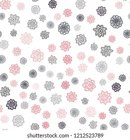 Dark Red vector seamless cover with beautiful snowflakes. Modern geometrical abstract illustration with crystals of ice. Pattern for design of window blinds, curtains.