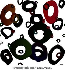 Dark Red vector seamless cover with circles. Abstract illustration with colored bubbles in nature style. Pattern for design of fabric, wallpapers.