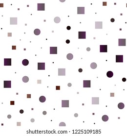 Dark Red vector seamless cover with circles, cubes. Decorative design in abstract style with circles, rectangles. Design for textile, fabric, wallpapers.