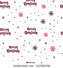 Dark Red vector seamless cover with beautiful snowflakes. Colorful decorative design in xmas style with snow. Trendy design for wallpaper, fabric makers.