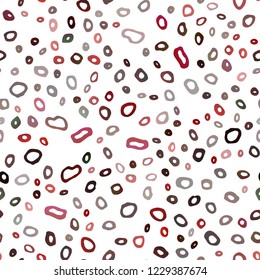 Dark Red vector seamless cover with circles. Illustration with set of shining colorful abstract circles. Pattern for trendy fabric, wallpapers.