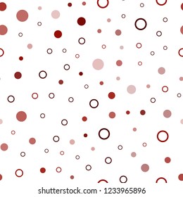 Dark Red vector seamless cover with spots. Modern abstract illustration with colorful water drops. Design for textile, fabric, wallpapers.