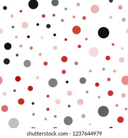 Dark Red vector seamless cover with spots. Glitter abstract illustration with blurred drops of rain. Pattern for trendy fabric, wallpapers.