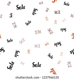 Dark Red vector seamless cover with symbols of 30, 50, 70 % sales. Abstract illustration with colorful gradient symbols of sales. Design for business ads, commercials.