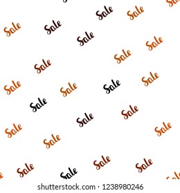 Dark Red vector seamless cover with symbols of sales. Abstract illustration with colorful gradient symbols of sales. Pattern for ads, posters, banners of sales.