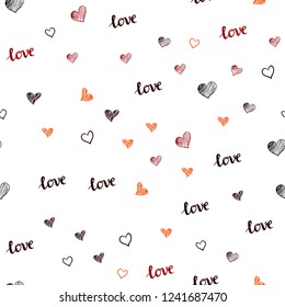 Dark Red vector seamless cover with quote LOVE YOU, hearts. Colorful illustration with quote LOVE YOU, hearts. Design for textile, fabric, wallpapers.