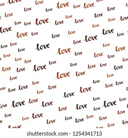 Dark Red vector seamless cover with quote LOVE YOU. Decorative design in doodle style with text LOVE YOU. Design for wallpaper, fabric makers.