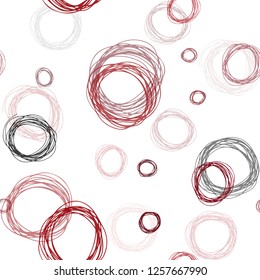 Dark Red vector seamless cover with spots. Blurred decorative design in abstract style with bubbles. Pattern for trendy fabric, wallpapers.