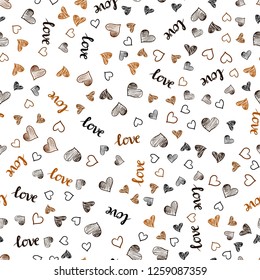 Dark Red vector seamless cover with quote LOVE YOU, hearts. Colorful illustration with quote LOVE YOU, hearts. Pattern for trendy fabric, wallpapers.