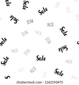Dark Red vector seamless cover with symbols of 30, 40, 50 % sales. Colorful set of  percentage signs in simple style. Backdrop for super sales on Black Friday.