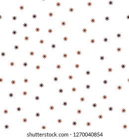 Dark Red vector seamless cover with beautiful snowflakes. Shining colorful illustration with snow in christmas style. Pattern for design of fabric, wallpapers.
