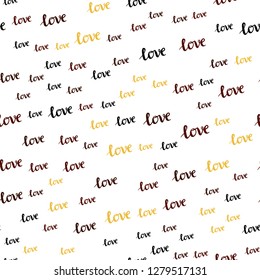 Dark Red vector seamless cover with quote LOVE YOU. Decorative design in doodle style with text LOVE YOU. Texture for window blinds, curtains.