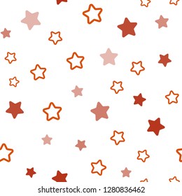 Dark Red vector seamless cover with small and big stars. Modern geometrical abstract illustration with stars. Design for wallpaper, fabric makers.