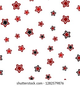 Dark Red vector seamless cover with small and big stars. Modern geometrical abstract illustration with stars. Template for business cards, websites.