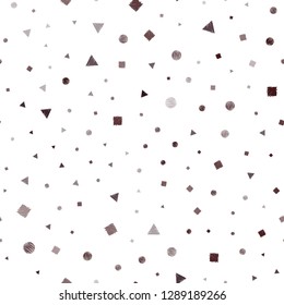 Dark Red vector seamless cover with polygonal style with circles. Decorative design in abstract style with lines, dots, cubes. Design for textile, fabric, wallpapers.
