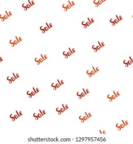 Dark Red vector seamless cover with symbols of sales. Abstract illustration with colorful gradient symbols of sales. Template for season sales, shopping ads.