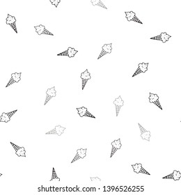 Dark Red vector seamless cover with sundae ice-cream. Glitter abstract sketch with ice-cream cones. Pattern for ad, booklets, leaflets of restaurants.