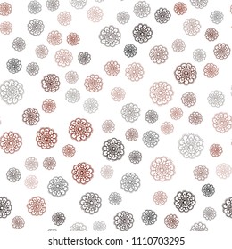 Dark Red vector seamless doodle bright layout. Brand-new colored illustration in blurry style with flowers. Pattern for wallpapers and coloring books.