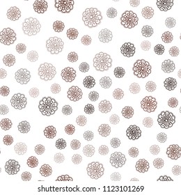 Dark Red vector seamless doodle bright background. Modern geometrical abstract illustration with flowers. Hand painted design for web, leaflet, textile.